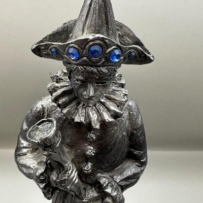 1989 Michael Ricker pewter clown with scepter statue #819 / 2250