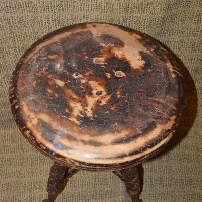 Antique Glass Ball & Claw Adjustable Piano Stool AS IS