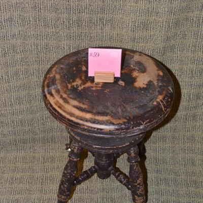Antique Glass Ball & Claw Adjustable Piano Stool AS IS