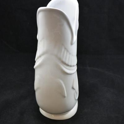 Vintage Shreve White Ceramic Gurgling Fish Pitcher