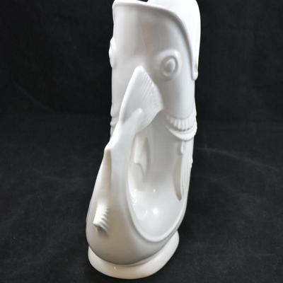 Vintage Shreve White Ceramic Gurgling Fish Pitcher