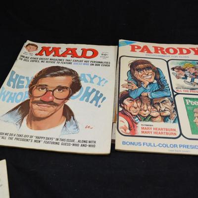 Lot of 6 1976-77-78 MAD Magazines and 1st Issue Parody