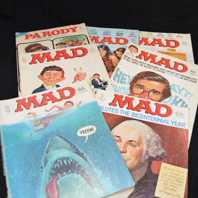 Lot of 6 1976-77-78 MAD Magazines and 1st Issue Parody