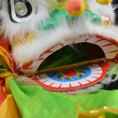 Handmade Paper Mache Chinese Lion Dance Head Parade