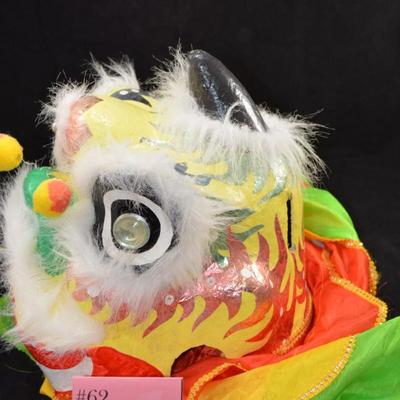Handmade Paper Mache Chinese Lion Dance Head Parade