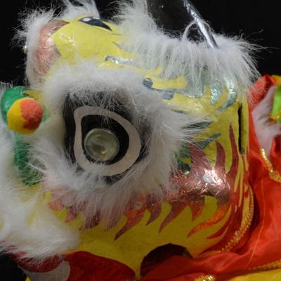 Handmade Paper Mache Chinese Lion Dance Head Parade