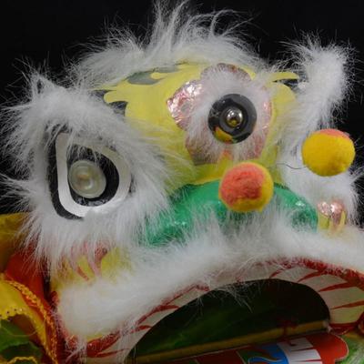 Handmade Paper Mache Chinese Lion Dance Head Parade