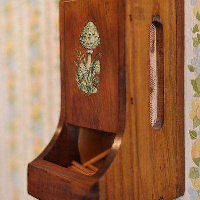 Vintage Wood Matchstick Holder