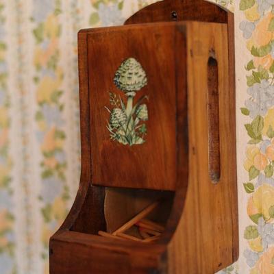 Vintage Wood Matchstick Holder