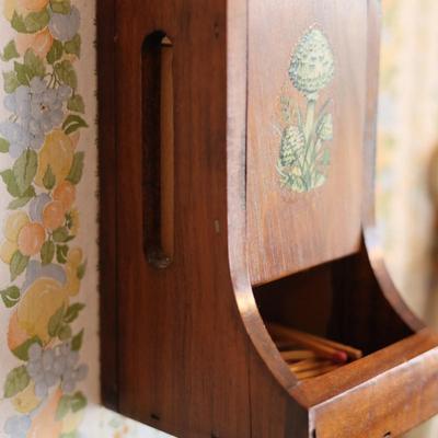 Vintage Wood Matchstick Holder