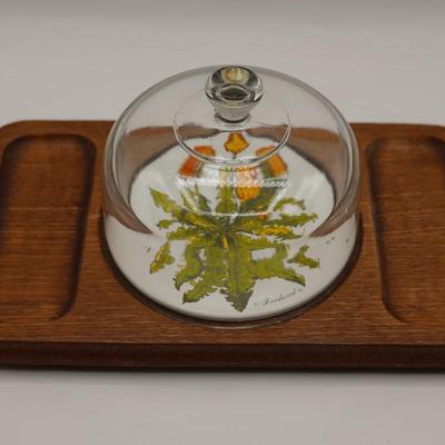 Vintage Goodwood Cheese Tray With Glass Cover