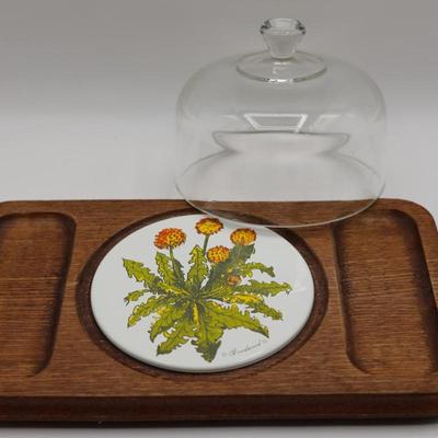 Vintage Goodwood Cheese Tray With Glass Cover