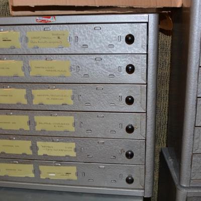Huge Lot of Vintage Slides and Matching Metal Filing Containers