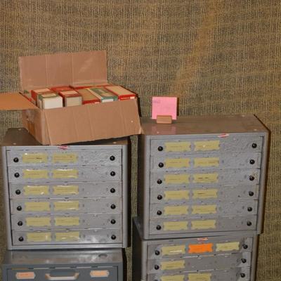 Huge Lot of Vintage Slides and Matching Metal Filing Containers