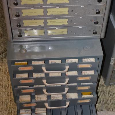 Huge Lot of Vintage Slides and Matching Metal Filing Containers