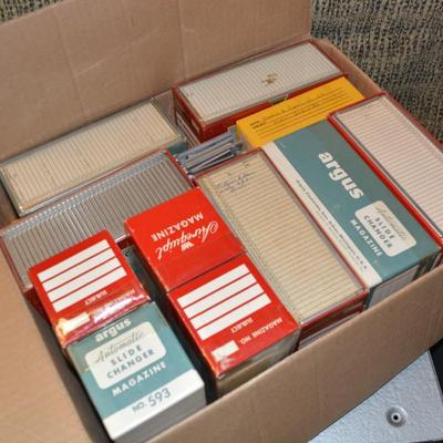 Huge Lot of Vintage Slides and Matching Metal Filing Containers
