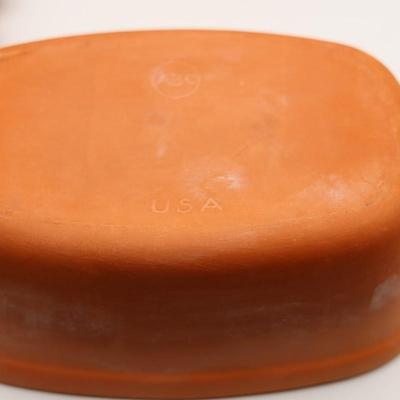 Vintage Terracotta Roasting Pan Cookware W/ Lid
