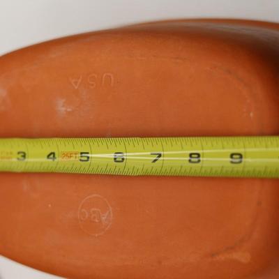 Vintage Terracotta Roasting Pan Cookware W/ Lid