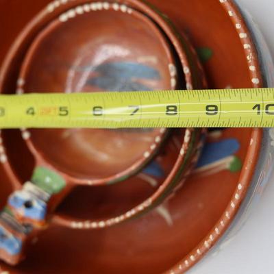 Mexican Terracotta Red Clay Nesting Bowls Set of (3)