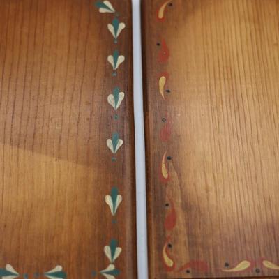 (3) Wood Boards in Holder
