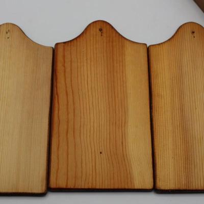(3) Wood Boards in Holder