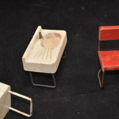 Lot of Very Cool Industrial Style Vintage Dollhouse Miniatures