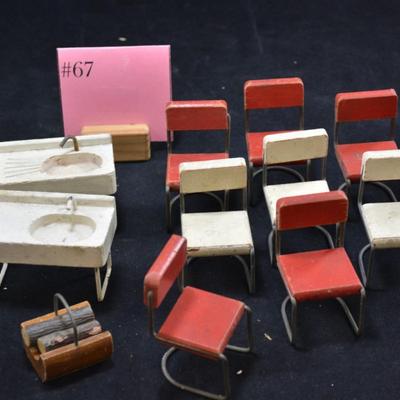 Lot of Very Cool Industrial Style Vintage Dollhouse Miniatures