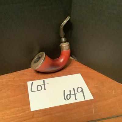 649 Vintage Silver Tipped and Banded Pipe with Hallmarks