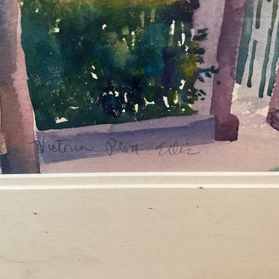 947 Original Street Scene Watercolor by Victoria Platt Ellis