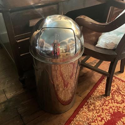 948 Vintage Metal Push Door Trash Can