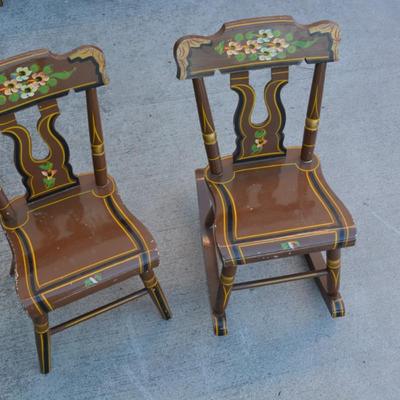 J.S. Ebersol Hand Crafted & Hand Painted Folk Art Kids Set
