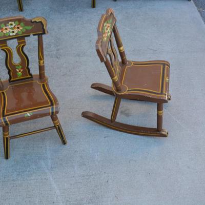 J.S. Ebersol Hand Crafted & Hand Painted Folk Art Kids Set