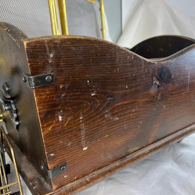 Folding gold fireplace screen racks and holders