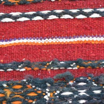 Stunning Wool Ornate Woven Colorful Mexican Rug 70"x51"
