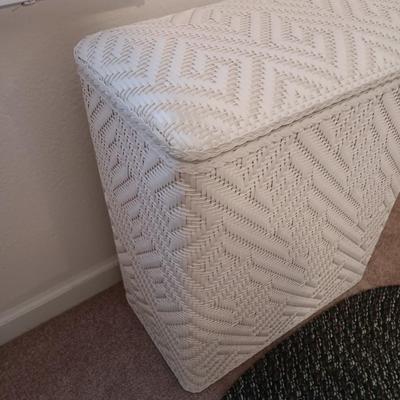 Laundry Hamper - Trash can - and braided throw rug