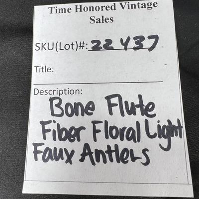 Early 19th century bone/ wood Flute, 1970 fiber flowers