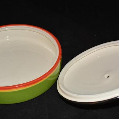Vintage Clay Art Fiesta Hand Painted Pepper Tortilla Warmer