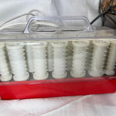 Vintage Metal suitcase with Hats and bags