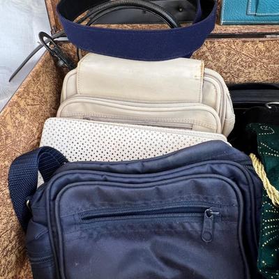 Vintage Metal suitcase with Hats and bags