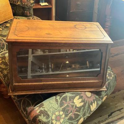 962 Vintage Mahogany Glass Case/Ballot Box
