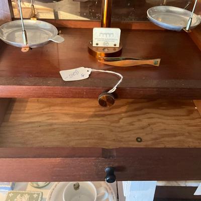 965 Vintage Glass Encased Apothecary Scale by Seederer - Kohlbusch Inc. With Weights