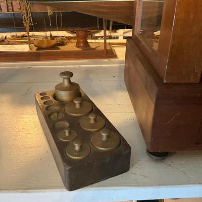 965 Vintage Glass Encased Apothecary Scale by Seederer - Kohlbusch Inc. With Weights