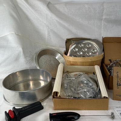 New old stock cooler and jug Escargot pans and tongs
