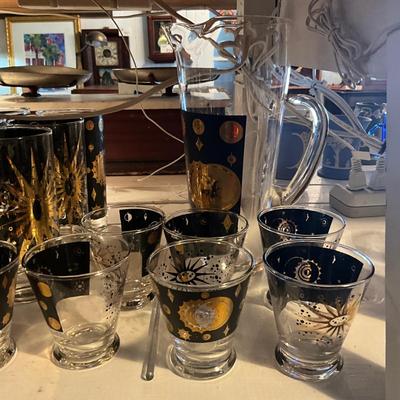 969 Vintage 38pc Set of Mid Century Modern Fred Press Drinking Glass Set