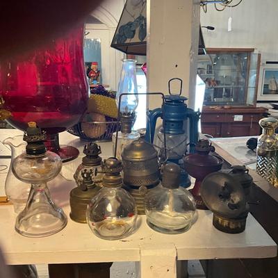 971 Lot of Antique Mini Oil Lamps