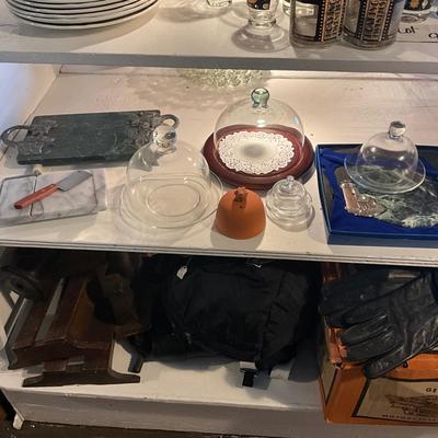 972 Lot of Cheese Trays and Glass Dome Cheese Covers