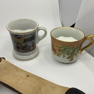 973 Vintage Shaving Razors and Mustache Mugs