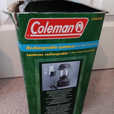 Coleman rechargeable 110 or 12 volt lantern twin tube fluorescent