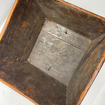 980 Primitive Wooden Box with Vintage Cranberry Scoop