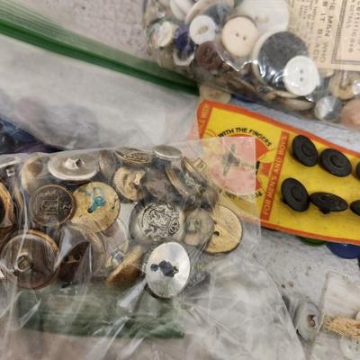 Vintage button and sewing supply lot